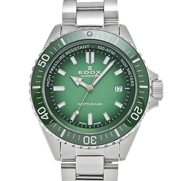 エドックス スカイダイバー ネプチュニアン オートマティック 80120-3VM-VDN1 グリーン メンズ 時計 【中古】【wristwatch】