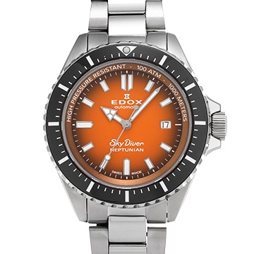 エドックス ネプチュニアン オートマティック 80120-3NM-ODN オレンジ メンズ 時計 【中古】【wristwatch】