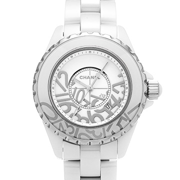 シャネル J12 グラフィティ H5239 ホワイト レディース 時計 【中古】【wristwatch】