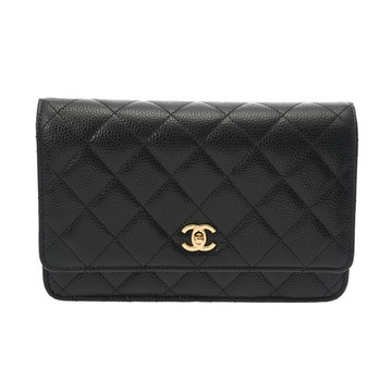 シャネル マトラッセ クラシックチェーンウォレット ブラック AP4241 グレインドシャイニーカーフスキン レディース バッグ 【中古】【bag】