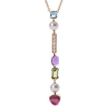 ブルガリ アレグラ ネックレス マルチカラー ゴールド K18イエローゴールド YG/パール レディース ジュエリー 【中古】【jewelry】