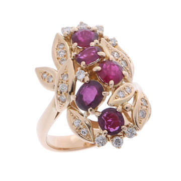 ノーブランド 植物モチーフリング ゴールド K18イエローゴールド YG レディース ジュエリー 【中古】【jewelry】