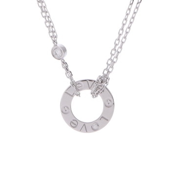 カルティエ ラブサークル ネックレス 2PD シルバー CRB7219400 K18ホワイトゴールド WG レディース ジュエリー 【中古】【jewelry】