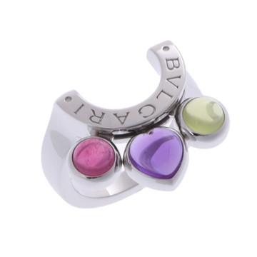 ブルガリ アレグラ リング マルチカラー シルバー K18ホワイトゴールド WG レディース ジュエリー 【中古】【jewelry】