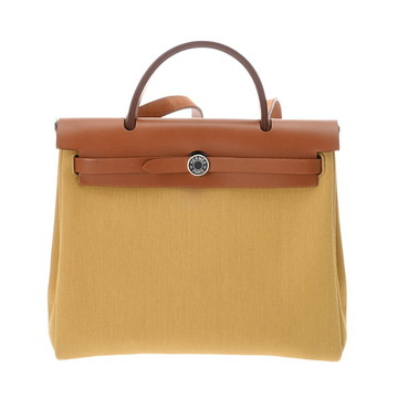 エルメス エールバッグ ジップ PM 2WAYショルダー イエロー系/ゴールド トワルオフィシエ/ヴァッシュハンター ユニセックス バッグ 【中古】【bag】