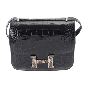 エルメス コンスタンス3 18 ブルーマリン アリゲーターリセ/リザード レディース バッグ 【中古】【bag】
