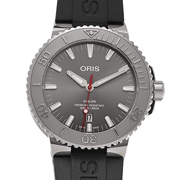 オリス アクイス デイト レリーフ 01 733 7730 4153 グレー メンズ 時計 【中古】【wristwatch】