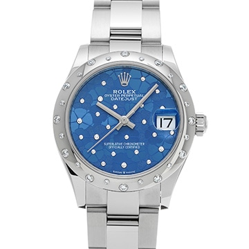 ロレックス デイトジャスト 31 278344RBR アズーロブルー フローラルモチーフ/ダイヤモンド ユニセックス 時計 【中古】【wristwatch】