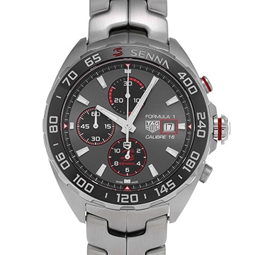 タグ ホイヤー フォーミュラ1 キャリバー16 クロノグラフ アイルトン・セナ CAZ201D.BA0633 グレー/ブラック メンズ 時計 【中古】【wristwatch】