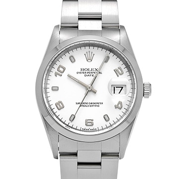 ロレックス オイスターパーペチュアル デイト 15200 ホワイト メンズ 時計 【中古】【wristwatch】