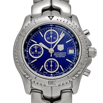 タグ ホイヤー リンク クロノグラフ CT2110.BA0550 ブルー メンズ 時計 【中古】【wristwatch】