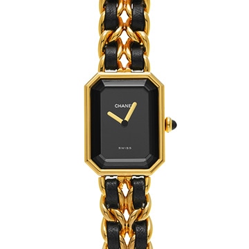 シャネル プルミエール M H0001 ブラック レディース 時計 【中古】【wristwatch】