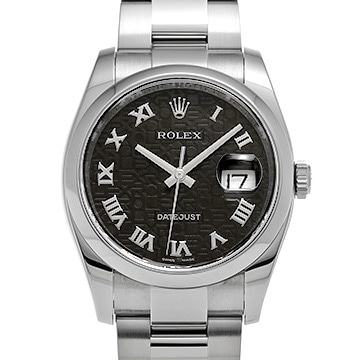 ロレックス デイトジャスト 116200 ブラックコンピュータ メンズ 時計 【中古】【wristwatch】