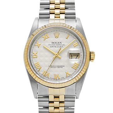 ロレックス デイトジャスト 16233 アイボリーピラミッド メンズ 時計 【中古】【wristwatch】