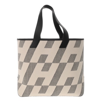 エルメス H アン ビエ GM エクリュ/ブラック トワルアッシュ/ヴォースイフト ユニセックス バッグ 【中古】【bag】