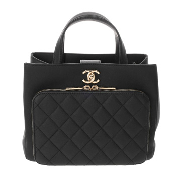 シャネル マトラッセ ビジネスアフィニティ  ブラック A93750 キャビアスキン レディース バッグ 【中古】【bag】