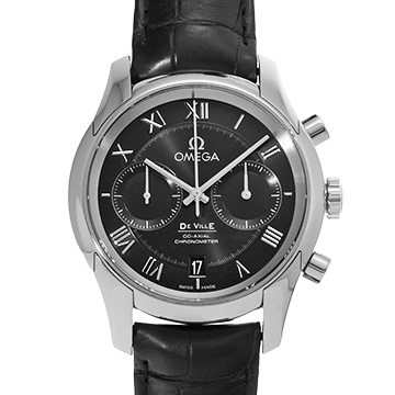 オメガ デ・ヴィル アワービジョン コーアクシャル クロノグラフ 431.13.42.51.01.001 ブラック メンズ 時計 【中古】【wristwatch】