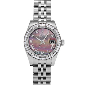 ロレックス デイトジャスト 179384NG ブラックシェル/ダイヤモンド レディース 時計 【中古】【wristwatch】