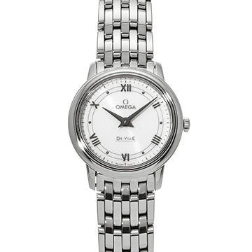 オメガ デ・ヴィル プレステージ クォーツ 424.10.27.60.04.001 ホワイト レディース 時計 【中古】【wristwatch】