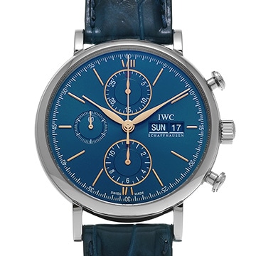 IWC ポートフィノ クロノグラフ IW391036 ブルー メンズ 時計 【中古】【wristwatch】