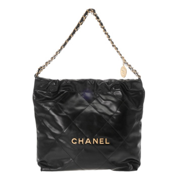 シャネル CHANEL22 スモールハンドバッグ ブラック AS3260 シャイニーカーフスキン レディース バッグ 【未使用】【bag】