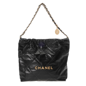 シャネル CHANEL22 スモールハンドバッグ ブラック AS3260 シャイニーカーフスキン レディース バッグ 【未使用】【bag】