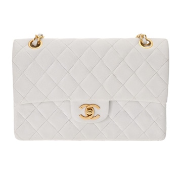 シャネル マトラッセ WフラップＷチェーンショルダー 23 ホワイト A01113 ラムスキン レディース バッグ 【中古】【bag】