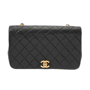 シャネル マトラッセ ターンロックチェーンショルダー ブラック ラムスキン レディース バッグ 【中古】【bag】