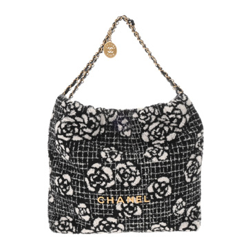 シャネル CHANEL22 スモールハンドバッグ ブラック AS3260 ツイード レディース バッグ 【中古】【bag】