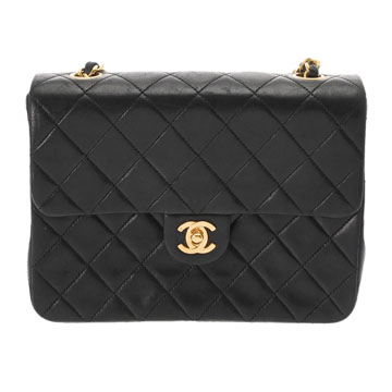 シャネル マトラッセ チェーンショルダー ブラック ラムスキン レディース バッグ 【中古】【bag】