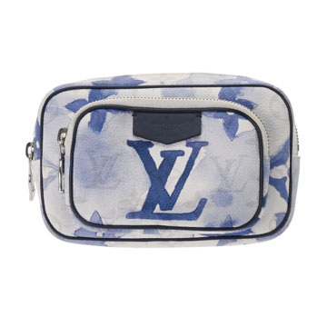 ルイ ヴィトン モノグラムウォーターカラー アウトドアポシェット ネイビー系 M45763 モノグラムキャンバス メンズ バッグ 【中古】【bag】