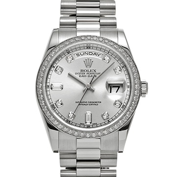 ロレックス デイデイト 118346A シルバー/ダイヤモンド メンズ 時計 【中古】【wristwatch】