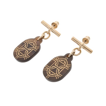 エルメス シェーヌダンクル ブラウン/ゴールド バッファローホーン ユニセックス ジュエリー 【中古】【jewelry】