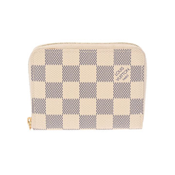 ルイ ヴィトン ダミエアズール ジッピ―コインパース ホワイト N63069 レザー レディース 財布 【中古】【purse】