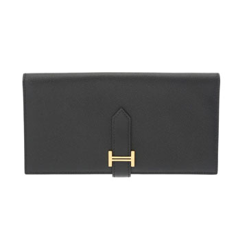 エルメス ベアンスフレ  ブラック ヴォーマダム ユニセックス 財布 【中古】【purse】
