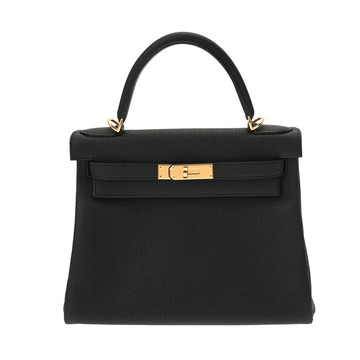 エルメス ケリー 28 内縫い 2WAY ブラック トゴ レディース バッグ 【中古】【bag】
