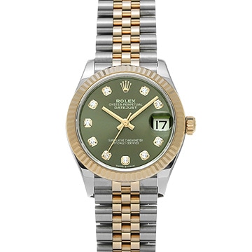 ロレックス デイトジャスト 31 278273G オリーブグリーン/ダイヤモンド ユニセックス 時計 【中古】【wristwatch】