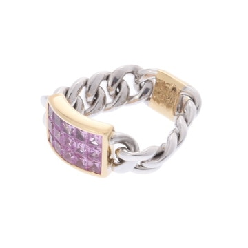 ジュエルスタジオ ミステリーセッティング チェーンリング ゴールド K18イエローゴールド YG/K18ホワイトゴールド WG レディース ジュエリー 【中古】【jewelry】