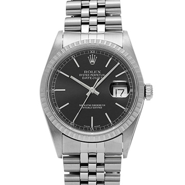 ロレックス デイトジャスト 16220 ブラック メンズ 時計 【中古】【wristwatch】