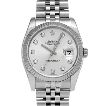 ロレックス デイトジャスト 116234G シルバー/ダイヤモンド メンズ 時計 【中古】【wristwatch】