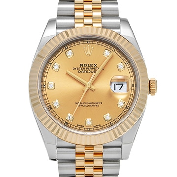 ロレックス デイトジャスト 41 126333G シャンパン/ダイヤモンド メンズ 時計 【中古】【wristwatch】