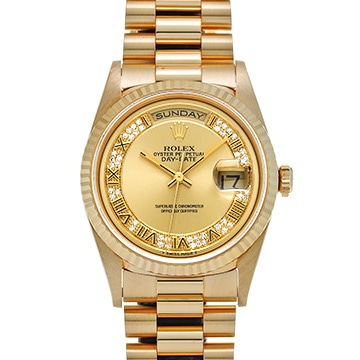 ロレックス デイデイト 18238MR シャンパン/ミリヤードダイヤモンド メンズ 時計 【中古】【wristwatch】