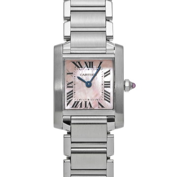 カルティエ タンク フランセーズ SM W51028Q3 ピンクシェル レディース 時計 【中古】【wristwatch】