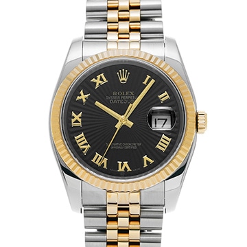 ロレックス デイトジャスト 116233 ブラックサンビーム メンズ 時計 【中古】【wristwatch】