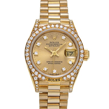 ロレックス デイトジャスト 69158G シャンパン/ダイヤモンド レディース 時計 【中古】【wristwatch】