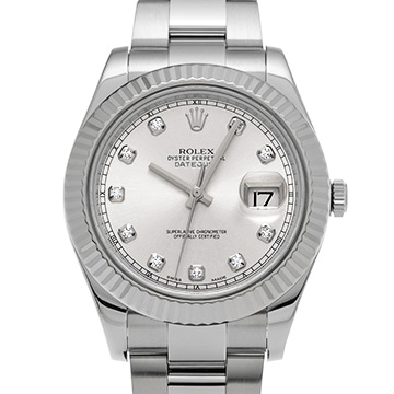 ロレックス デイトジャストII 116334G シルバー/ダイヤモンド メンズ 時計 【中古】【wristwatch】