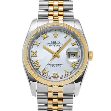 ロレックス デイトジャスト 116233NR ホワイトシェル メンズ 時計 【中古】【wristwatch】