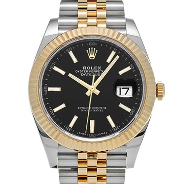 ロレックス デイトジャスト 41 126333 ブライトブラック メンズ 時計 【中古】【wristwatch】