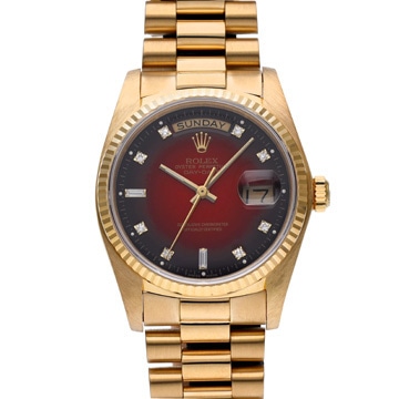 ロレックス デイデイト 18038A チェリー・グラデーション/ダイヤモンド メンズ 時計 【中古】【wristwatch】