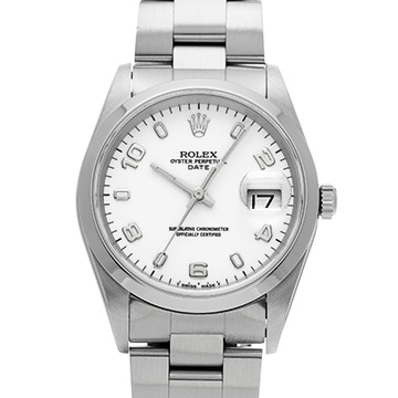 ロレックス オイスターパーペチュアル デイト 15200 ホワイト メンズ 時計 【中古】【wristwatch】